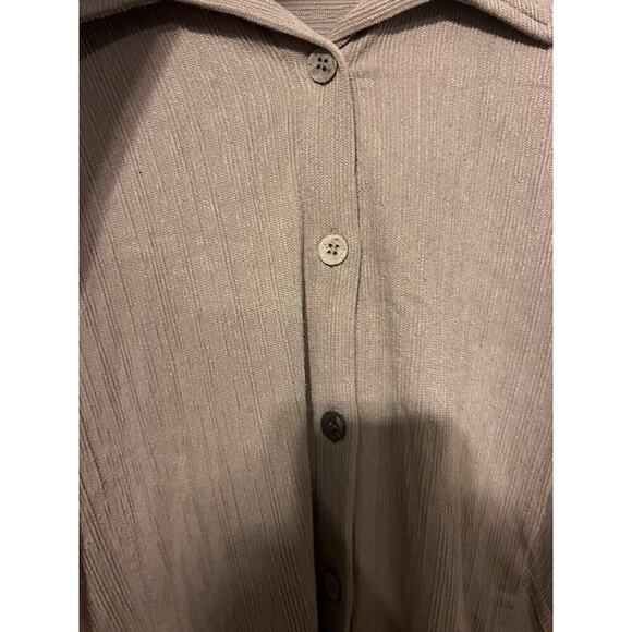 Soft Surroundings Tunic sz 1X Tan Decorative Buttons Top Blouse Plus Stretch - Picture 4 of 9